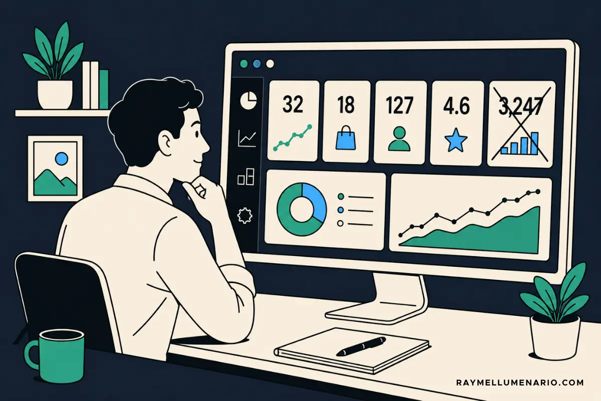 Marketing metrics for small business dashboard showing revenue-connected KPIs