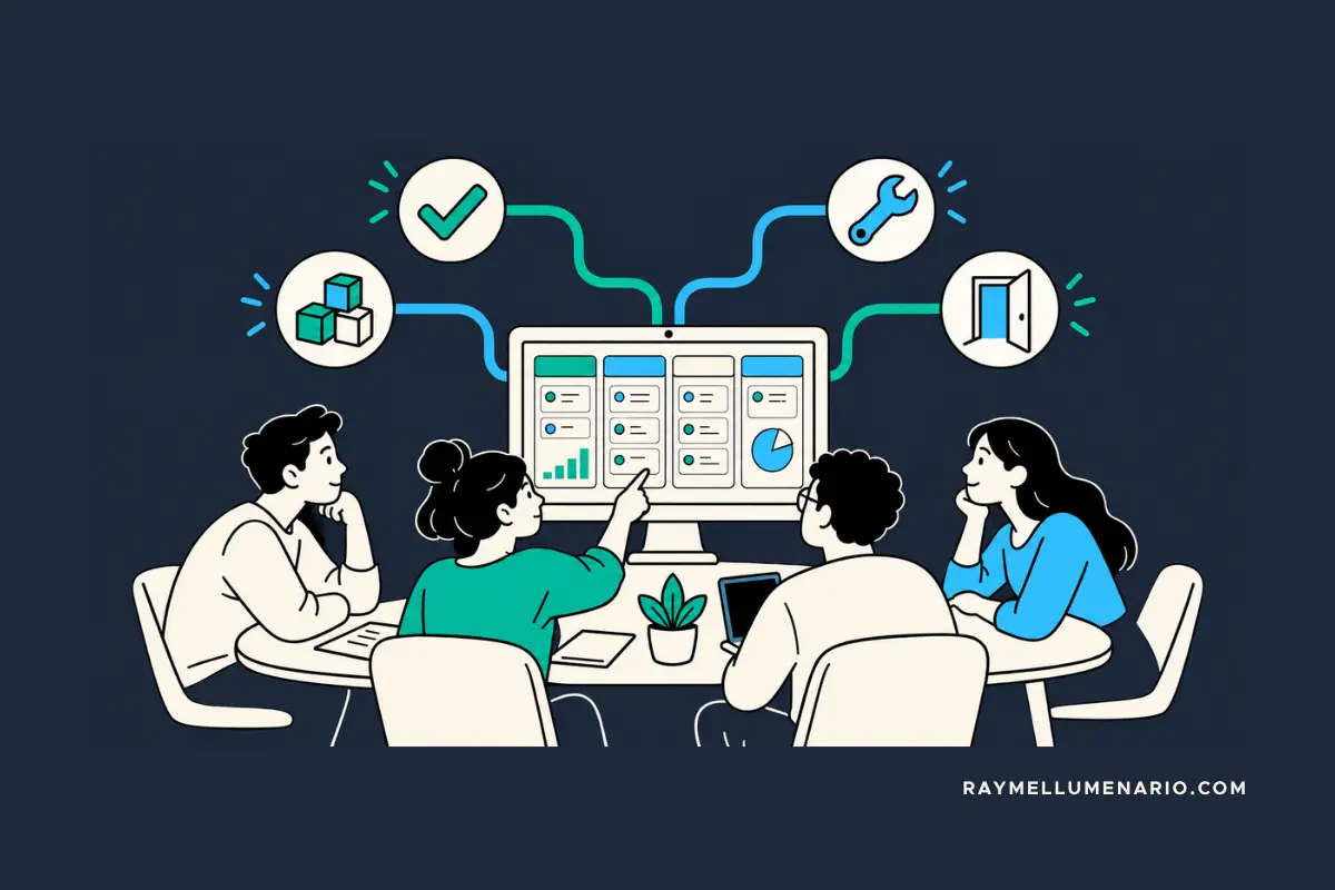 Small team reviewing a CRM system and considering whether to keep, fix, rebuild, or replace it